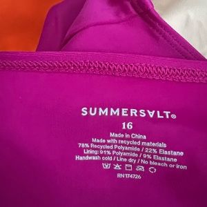 Summersalt swinsuit size 16. Orange and fushia